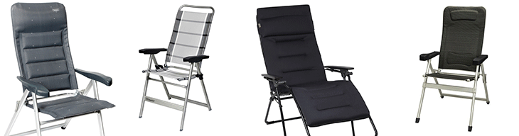 Verschillende soorten campingstoelen