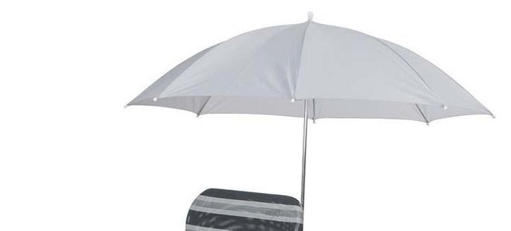Stoelparasol voor op de campingstoel